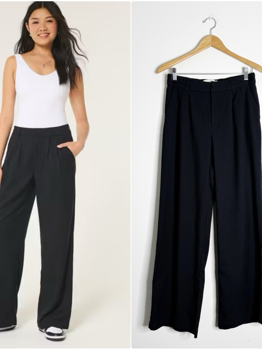 Hollister Livvy Ultra High-Rise Wide Leg Pants Black Size Medium